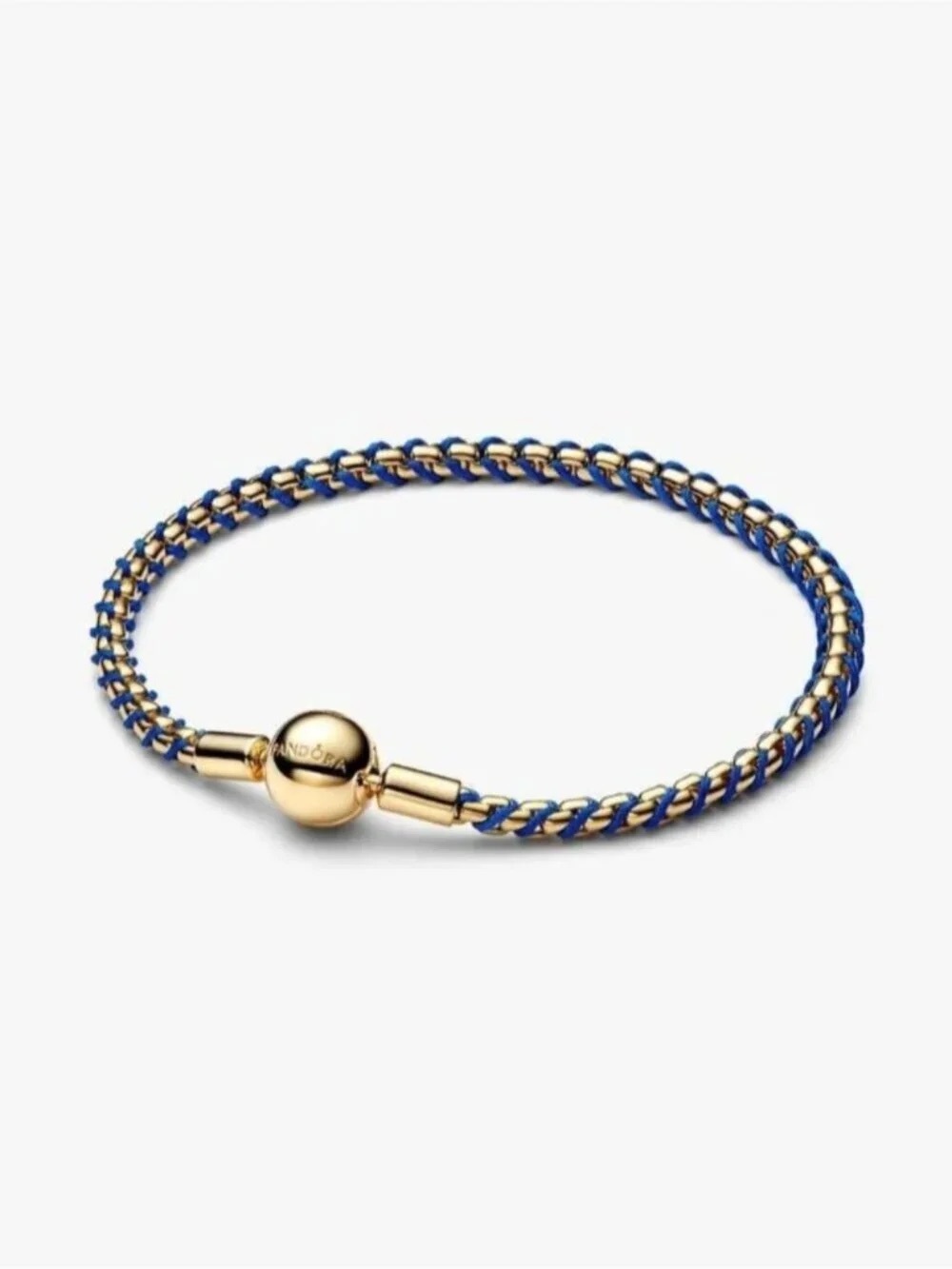 Pandora Blue and Gold Twisted Cord Bracelet